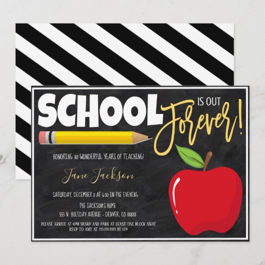 Uitnodiging van de Partij voor pensionering van le (Voorkant / Achterkant)