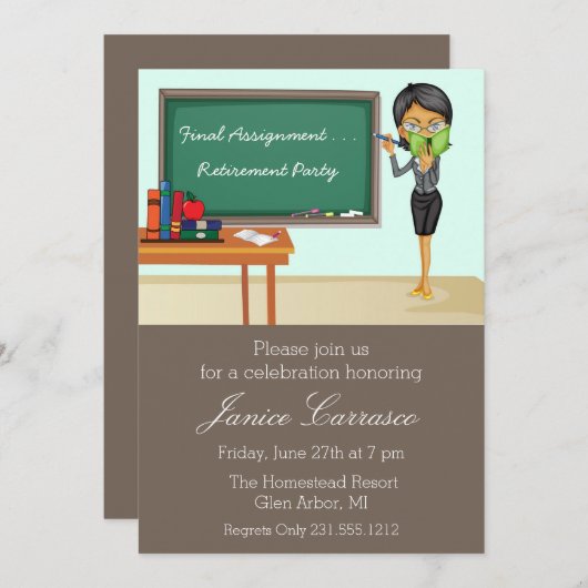 Uitnodiging van de Partij voor pensionering van le (Voorkant / Achterkant)