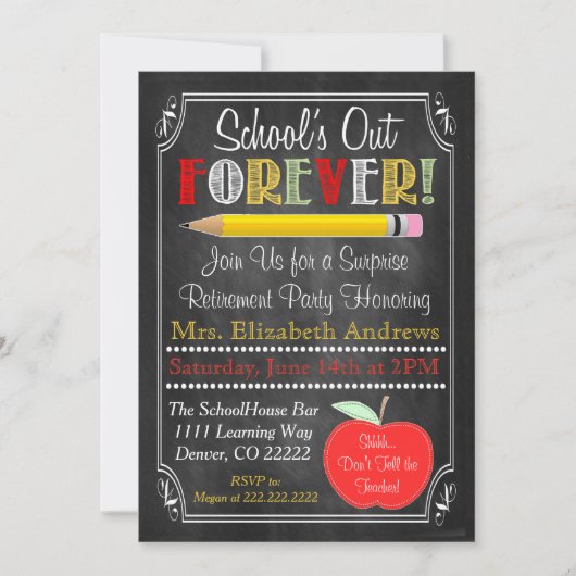 Uitnodiging van de Partij voor pensionering van le (Voorkant)