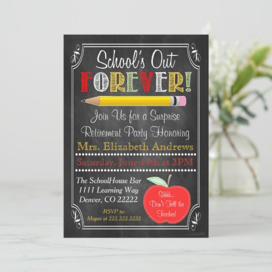 Uitnodiging van de Partij voor pensionering van le (Staand voorkant)