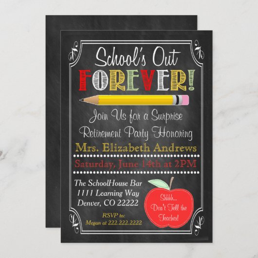 Uitnodiging van de Partij voor pensionering van le (Voorkant / Achterkant)