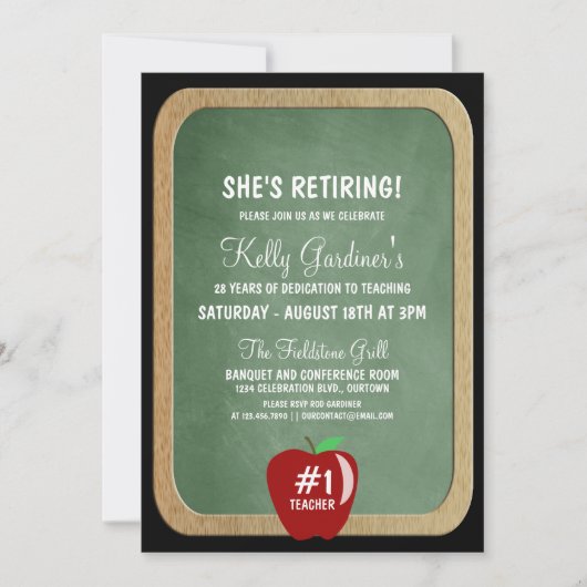 Uitnodiging van de Partij voor pensionering van le (Voorkant)