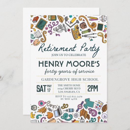 Uitnodiging van de Partij voor pensionering van le (Voorkant / Achterkant)