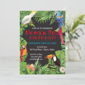 Uitnodiging van de partij voor tropische vogels (Staand voorkant)