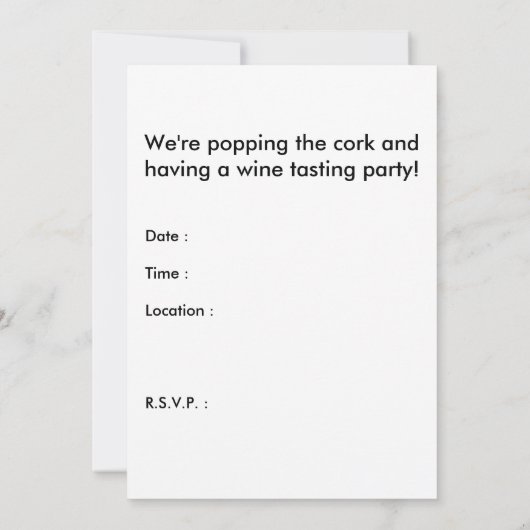 uitnodiging van de partij voor wijnbereiding (Achterkant)