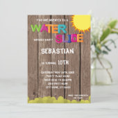 Uitnodiging van de partij Waterslide Birthday (Staand voorkant)
