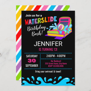 Uitnodiging van de partij Waterslide Birthday