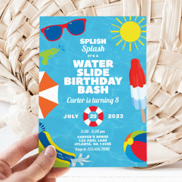 Uitnodiging van de partij Waterslide Birthday