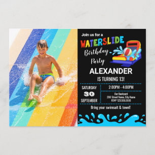Uitnodiging van de partij Waterslide Birthday