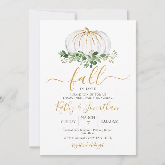 Uitnodiging van de partij White Gold Pumpkin (Voorkant)