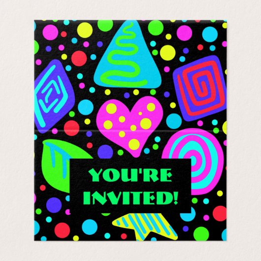 Uitnodiging van de partij Wild 80 (Buitenkant ongevouwen)