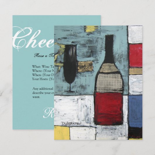 Uitnodiging van de partij Wine Lovers - Kunstprijz (Voorkant / Achterkant)