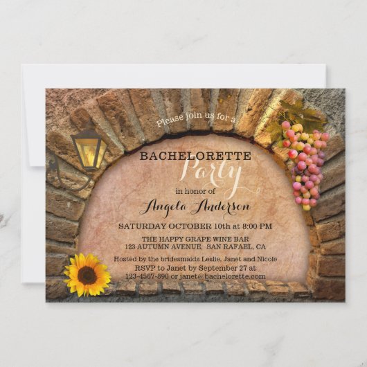 Uitnodiging van de partij Wine Théconomyard Bachel (Voorkant)