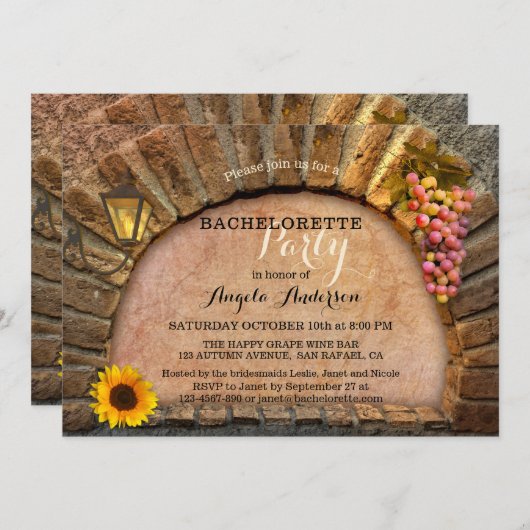 Uitnodiging van de partij Wine Théconomyard Bachel (Voorkant / Achterkant)