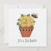 Uitnodiging van de partij Yellow Floral Tea (Voorkant)