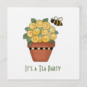 Uitnodiging van de partij Yellow Floral Tea