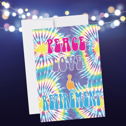 Uitnodiging van de Peace Love & Retirement Party