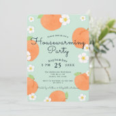 Uitnodiging van de Peach House Warming Party (Staand voorkant)