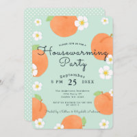 Uitnodiging van de Peach House Warming Party