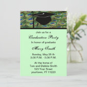 Uitnodiging van de Peacock Graduation Party (Staand voorkant)