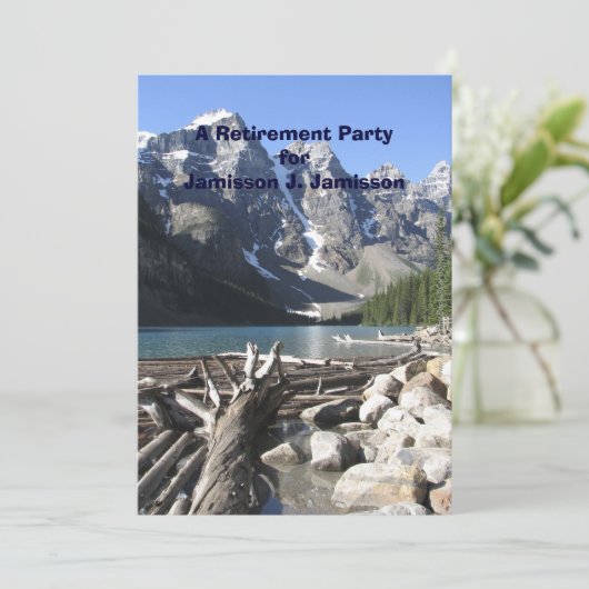 Uitnodiging van de Pensioenpartij, bergen Driftwoo (Staand voorkant)