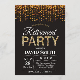 Uitnodiging van de Pensioenpartij Black en Gold Gl