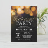 Uitnodiging van de Pensioenpartij Black en Gold Gl (Staand voorkant)