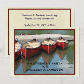 Uitnodiging van de Pensioenpartij, drie rode kano' (Voorkant / Achterkant)