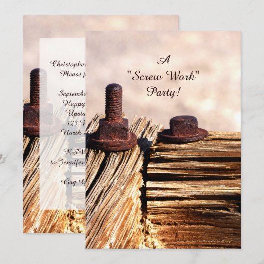 Uitnodiging van de Pensioenpartij, Funny, Schroefw (Voorkant / Achterkant)