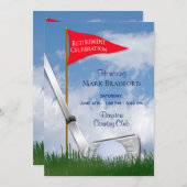 Uitnodiging van de Pensioenpartij, Golf Club/Ball (Voorkant / Achterkant)