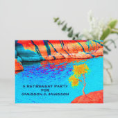 Uitnodiging van de Pensioenpartij, kleurrijk lands (Staand voorkant)