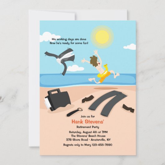 Uitnodiging van de Pensioenpartij (mannen) (Voorkant)