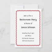 Uitnodiging van de Pensioenpartij met een grappige (Achterkant)