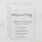 Uitnodiging van de Pensioenpartij - Rustisch hout (Voorkant / Achterkant)