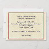 Uitnodiging van de Pensioenpartij,  schakelbord (Achterkant)