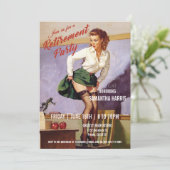 Uitnodiging van de Pensioenpartij Teacher Funny  (Staand voorkant)