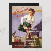 Uitnodiging van de Pensioenpartij Teacher Funny  (Voorkant / Achterkant)