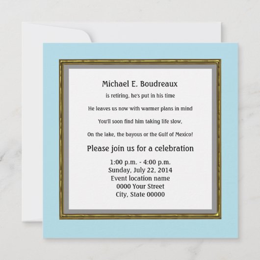 Uitnodiging van de Pensioenpartij voor roodbaars (Achterkant)