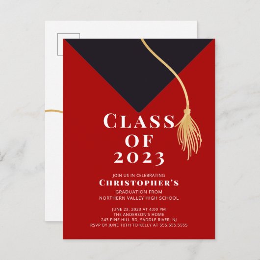 Uitnodiging van de Pet van de afstudeerder (Voorkant / Achterkant)