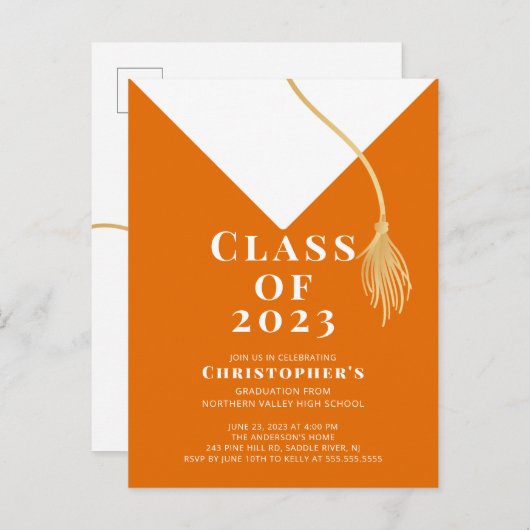 Uitnodiging van de Pet van de afstudeerder (Voorkant / Achterkant)