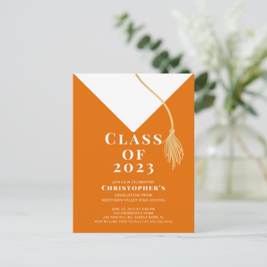 Uitnodiging van de Pet van de afstudeerder (Staand voorkant)