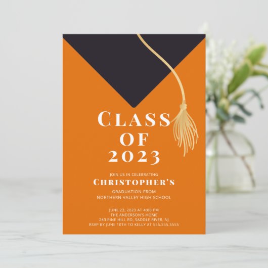 Uitnodiging van de Pet van de afstudeerder (Staand voorkant)