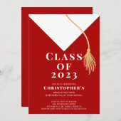 Uitnodiging van de Pet van de afstudeerder (Voorkant / Achterkant)