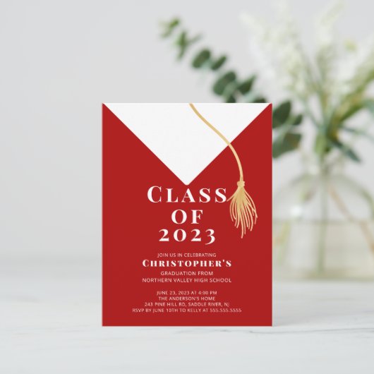 Uitnodiging van de Pet van de afstudeerder (Staand voorkant)