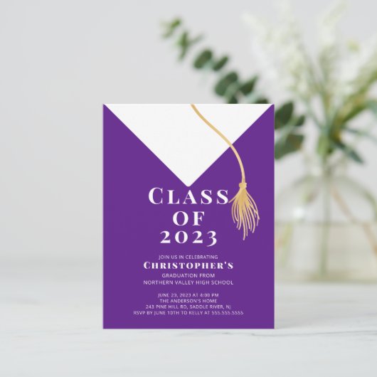 Uitnodiging van de Pet van de afstudeerder (Staand voorkant)