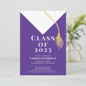 Uitnodiging van de Pet van de afstudeerder (Staand voorkant)