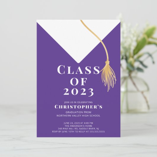 Uitnodiging van de Pet van de afstudeerder (Staand voorkant)