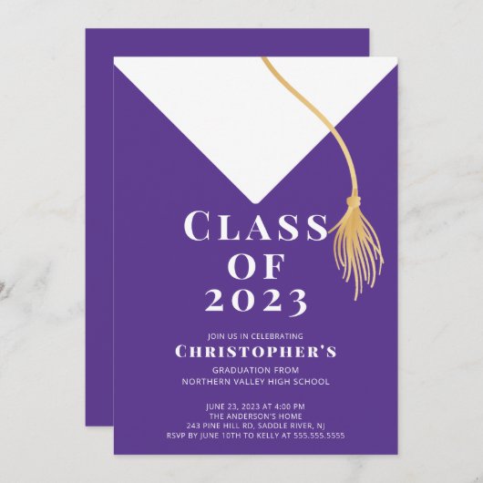 Uitnodiging van de Pet van de afstudeerder (Voorkant / Achterkant)