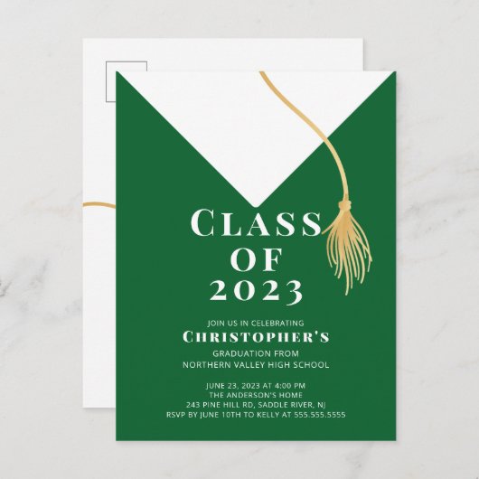 Uitnodiging van de Pet van de afstudeerder (Voorkant / Achterkant)