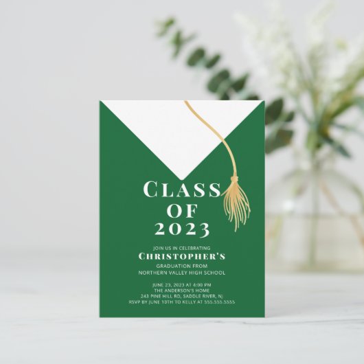 Uitnodiging van de Pet van de afstudeerder (Staand voorkant)